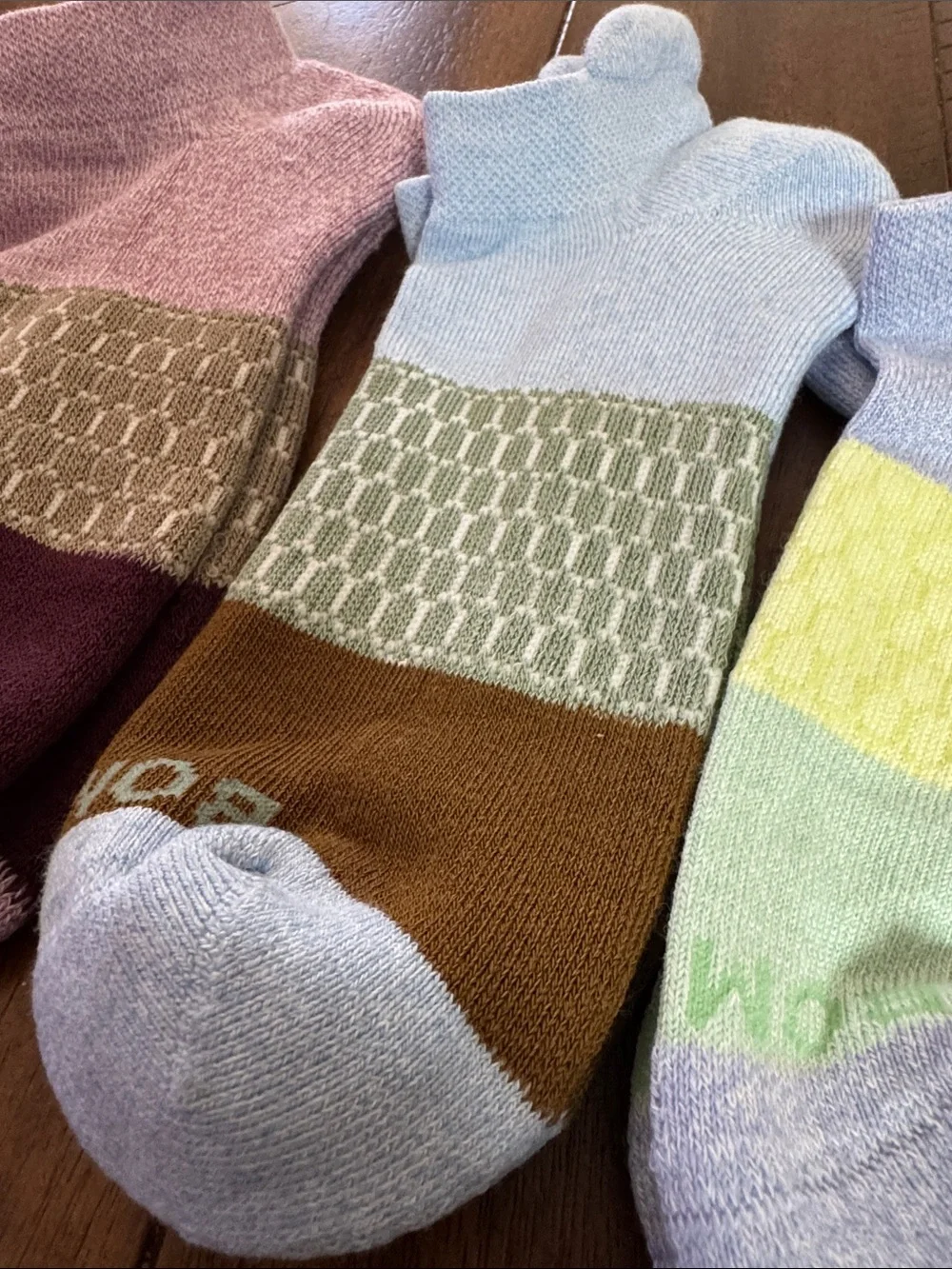 Bombas Comfort Blend Colorblock Ankle Socks - Pink, Light Blue & Lavender